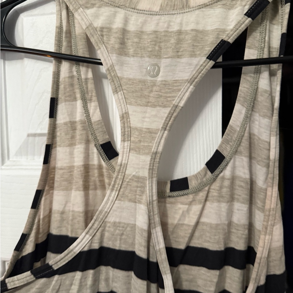 lululemon athletica Striped Tank Top - Black and Cream